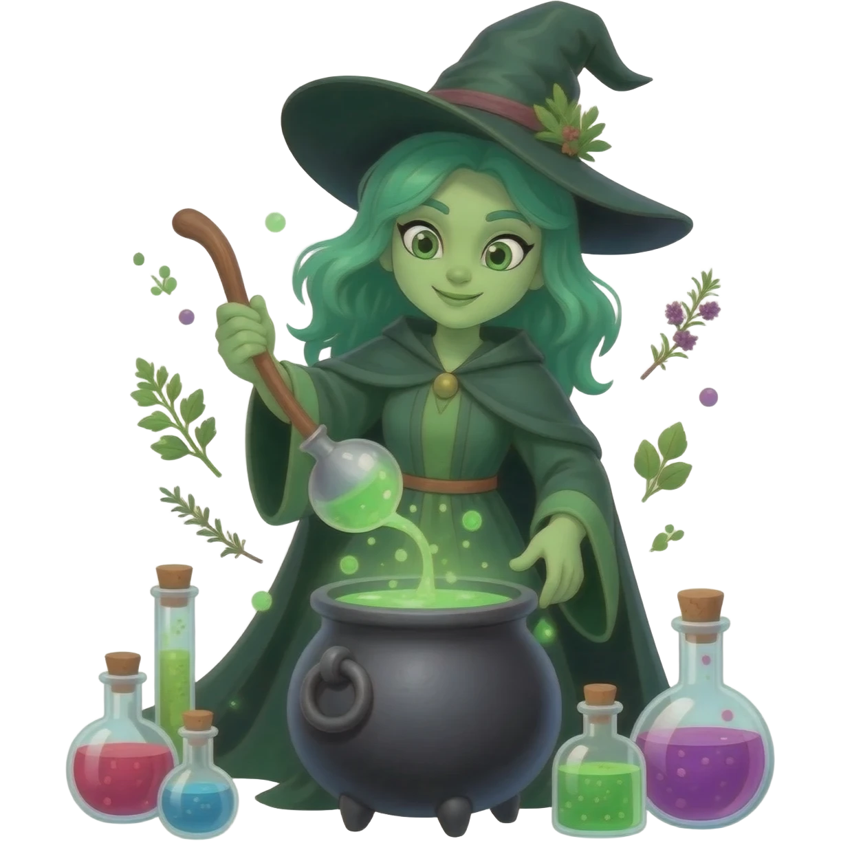 green witch cooking potion emoji
