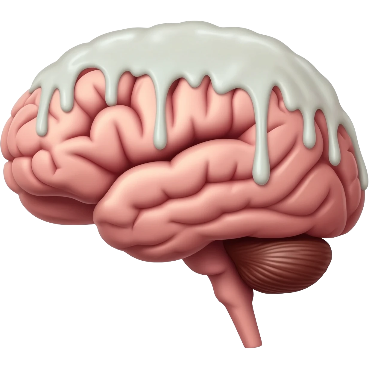 a   human brain melting emoji