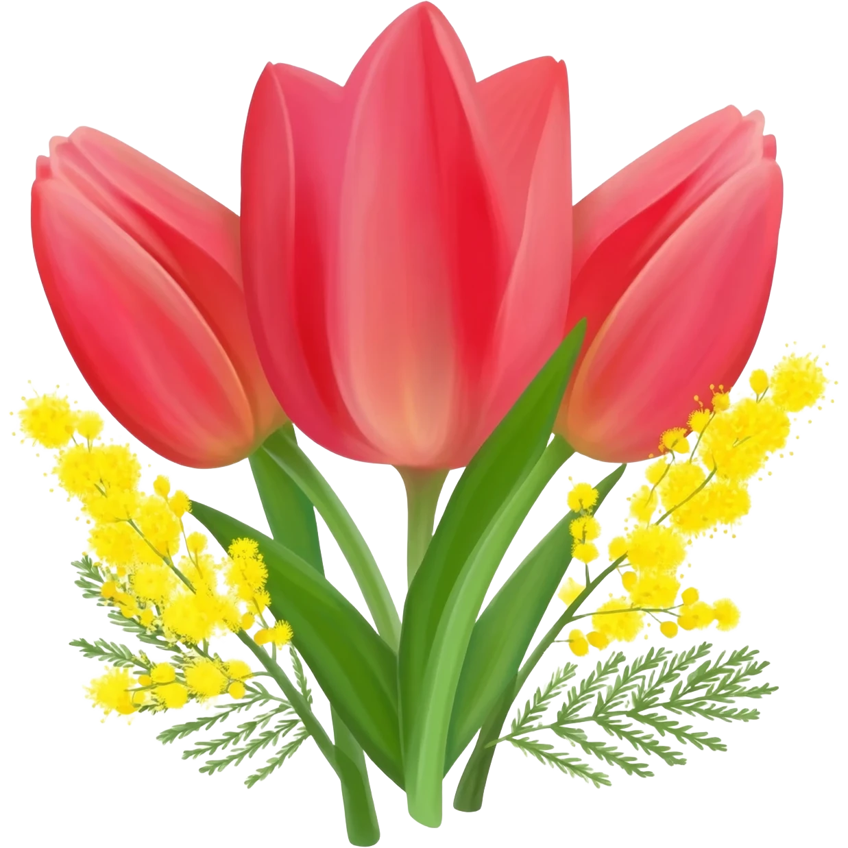 tulipani e mimose emoji