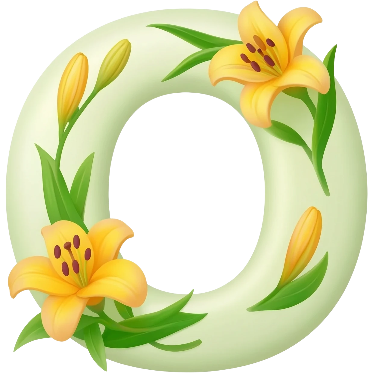 БУКВА O С ЛИЛИЯМИ emoji