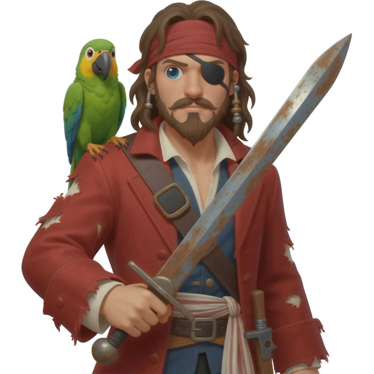 pirate and parrot emoji