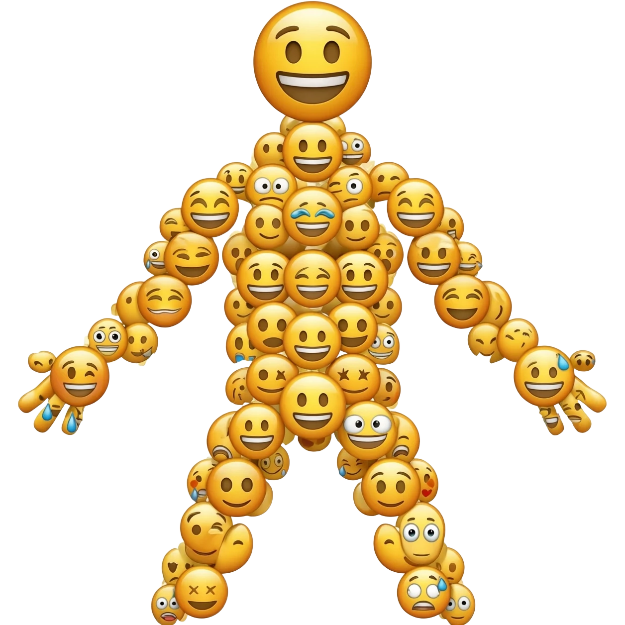 Make a man body out of emojis emoji