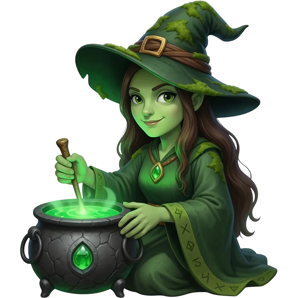 green witch cooking potion emoji