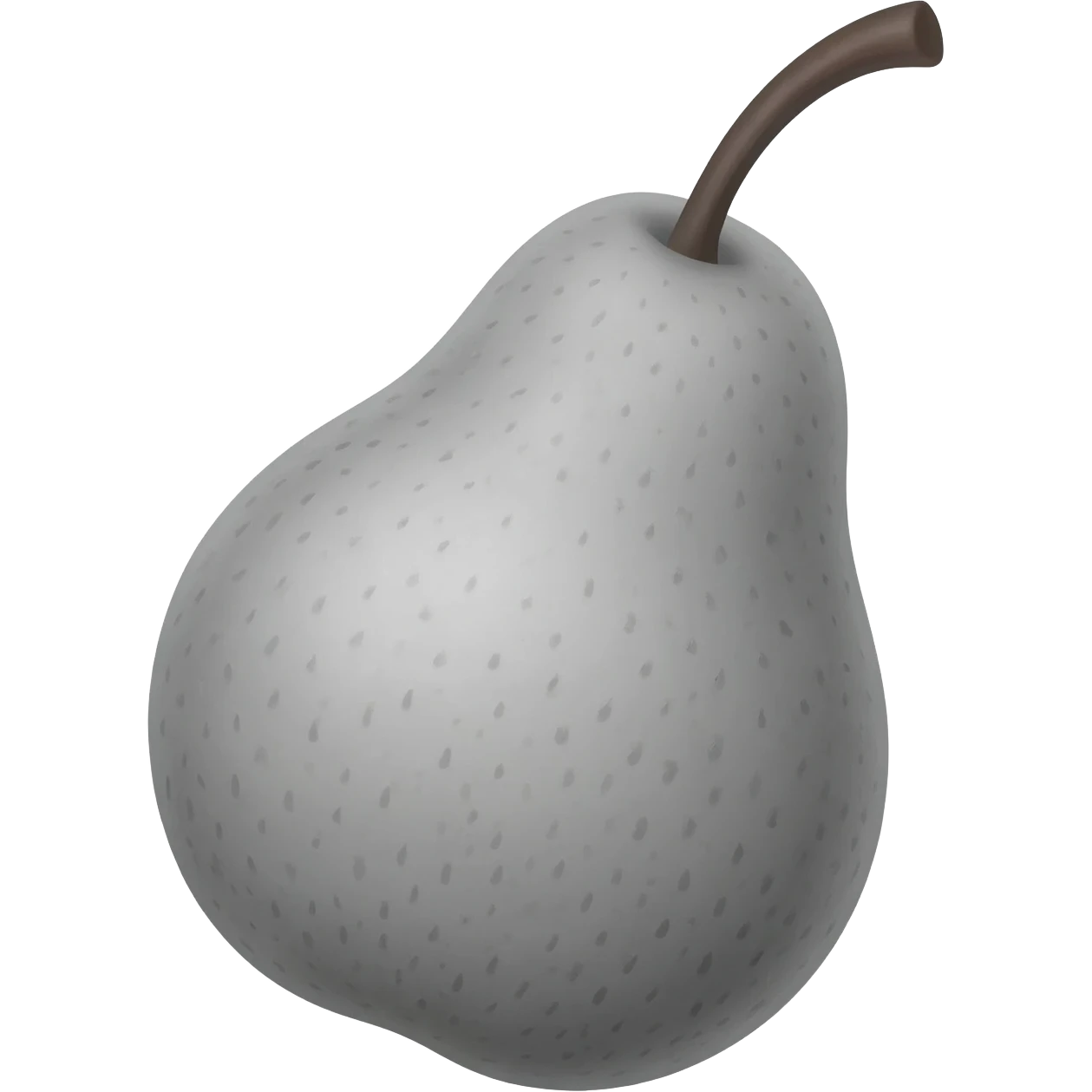 create a bite-sized pear in gray emoji