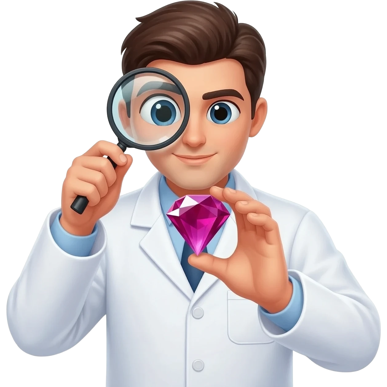 gemologist using a loupe emoji