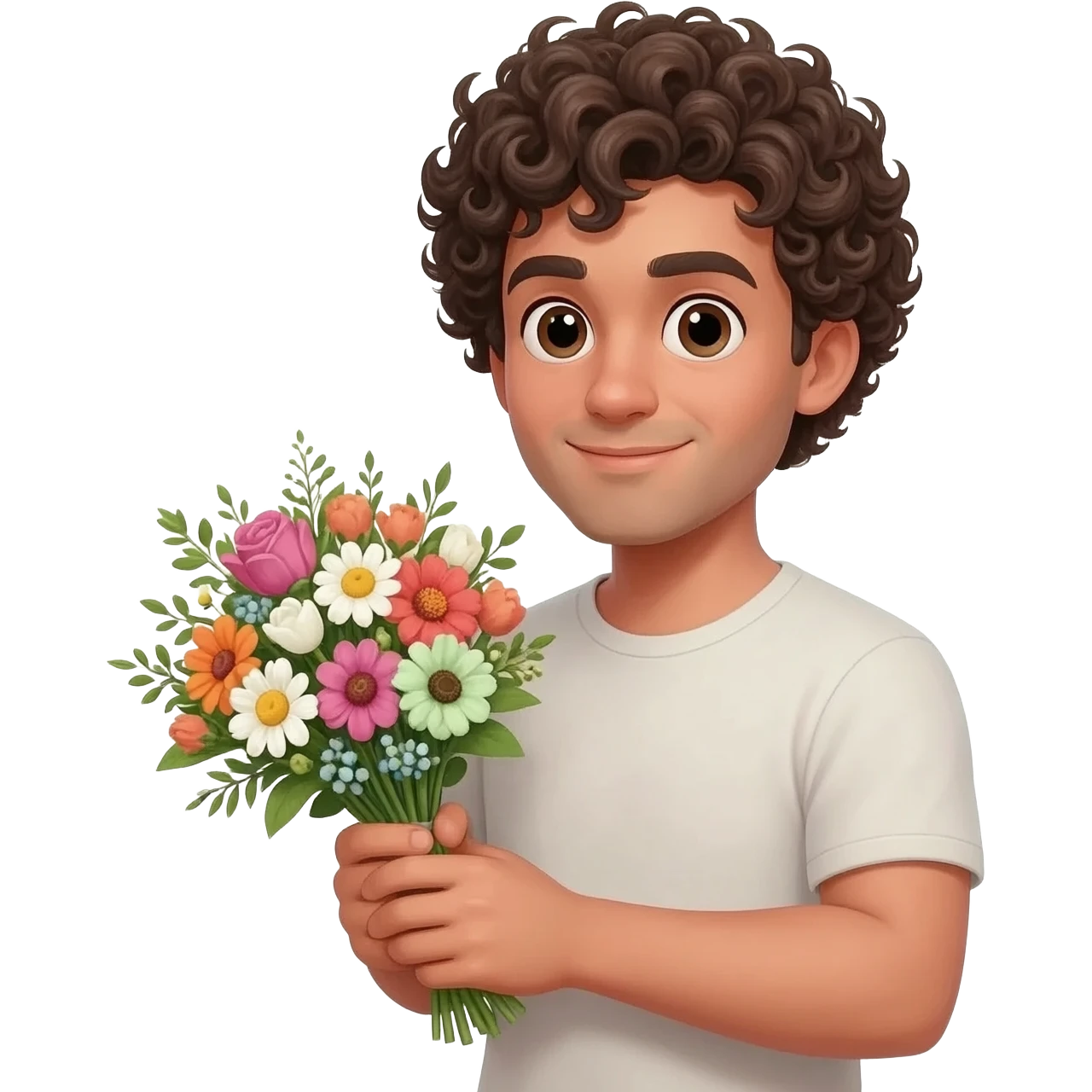 👨🏼‍🦱💐 emoji