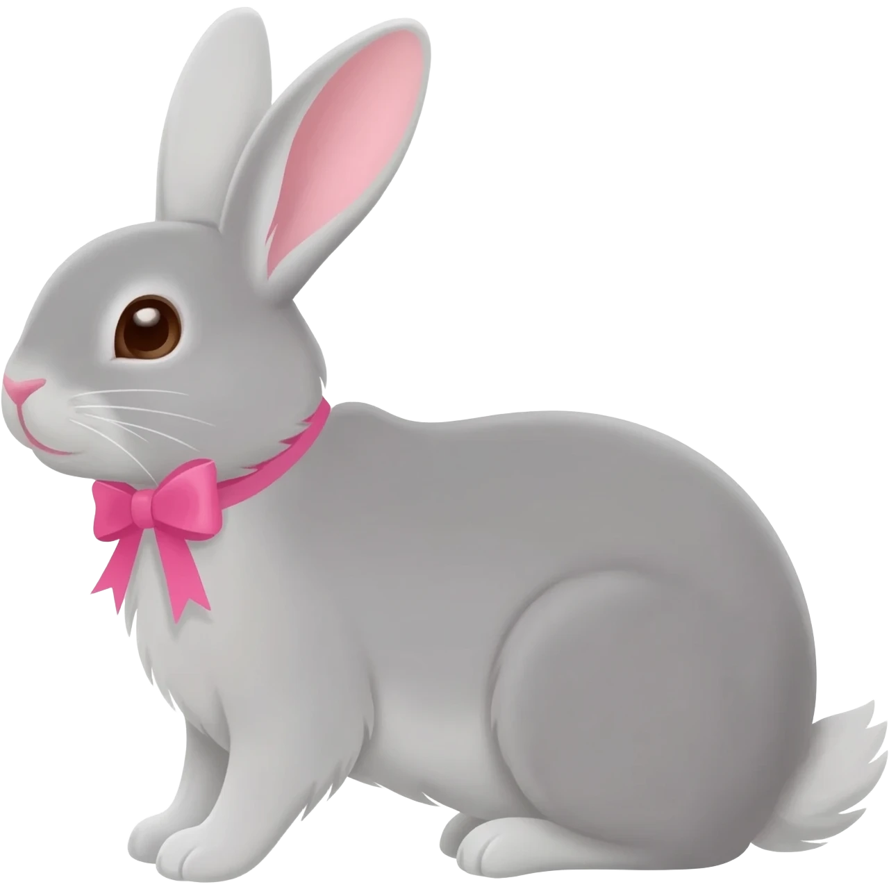 Серый зайчик с бантиком emoji