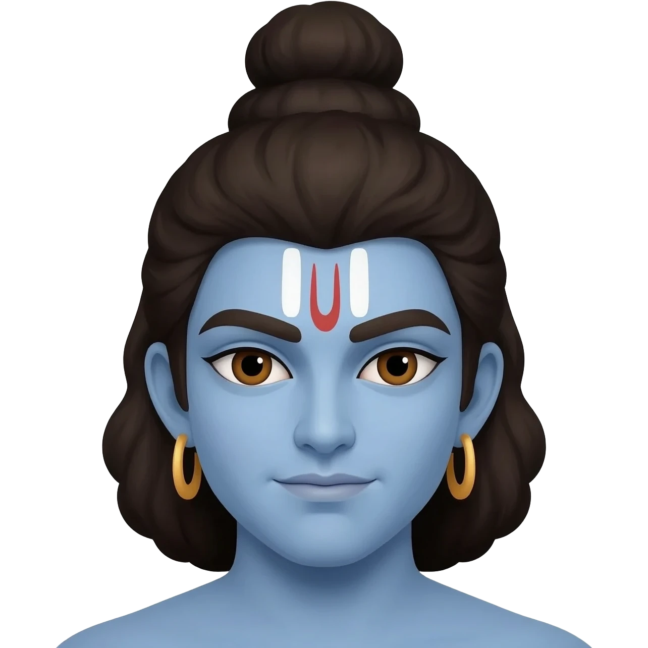 Krishna with sharp looks emoji
