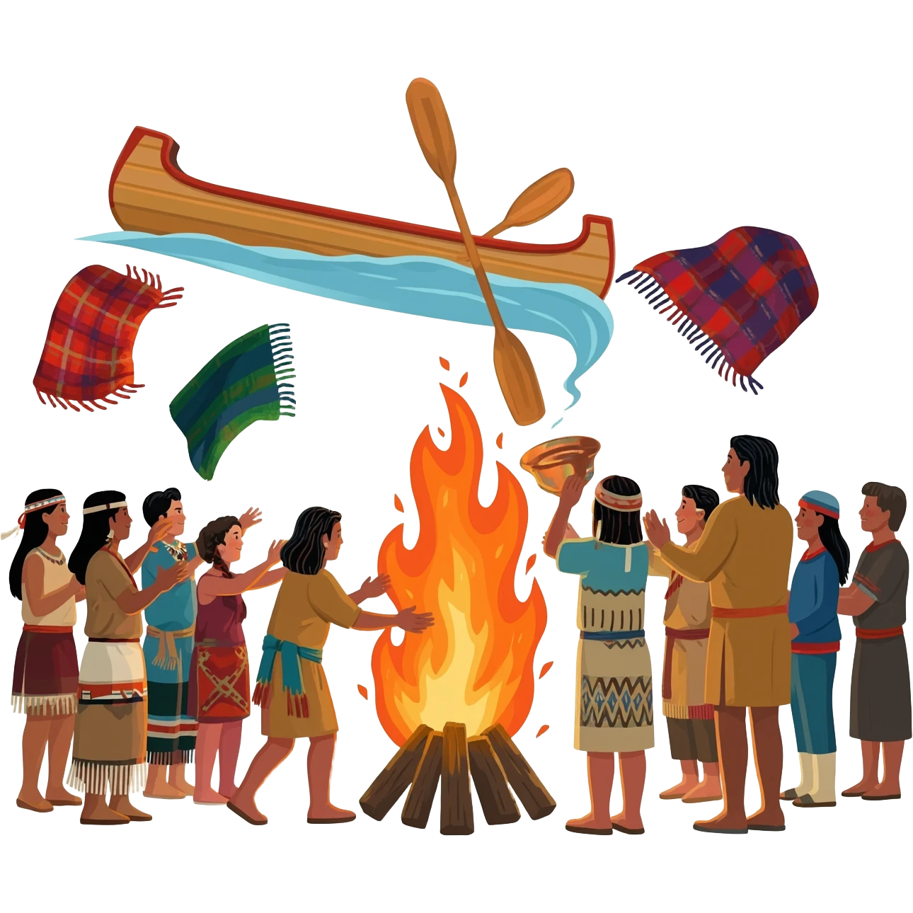 Potlatch ceremonies often began as a feast and culminated in a fire ...