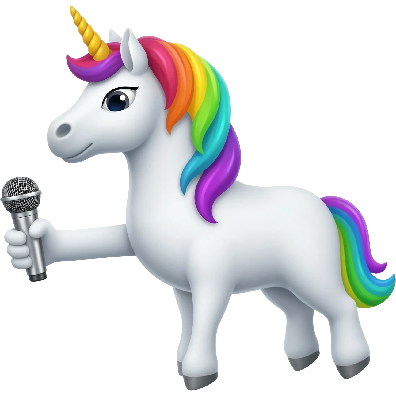 unicorn with. microphone emoji