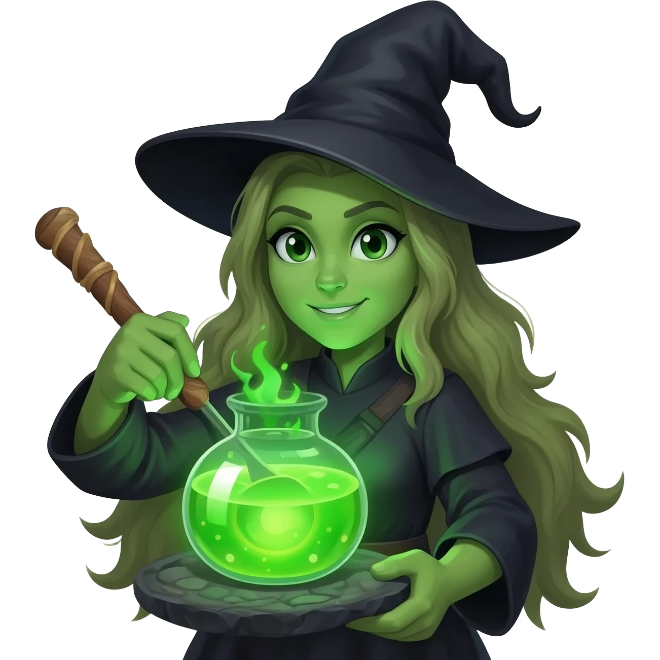 green witch cooking potion emoji