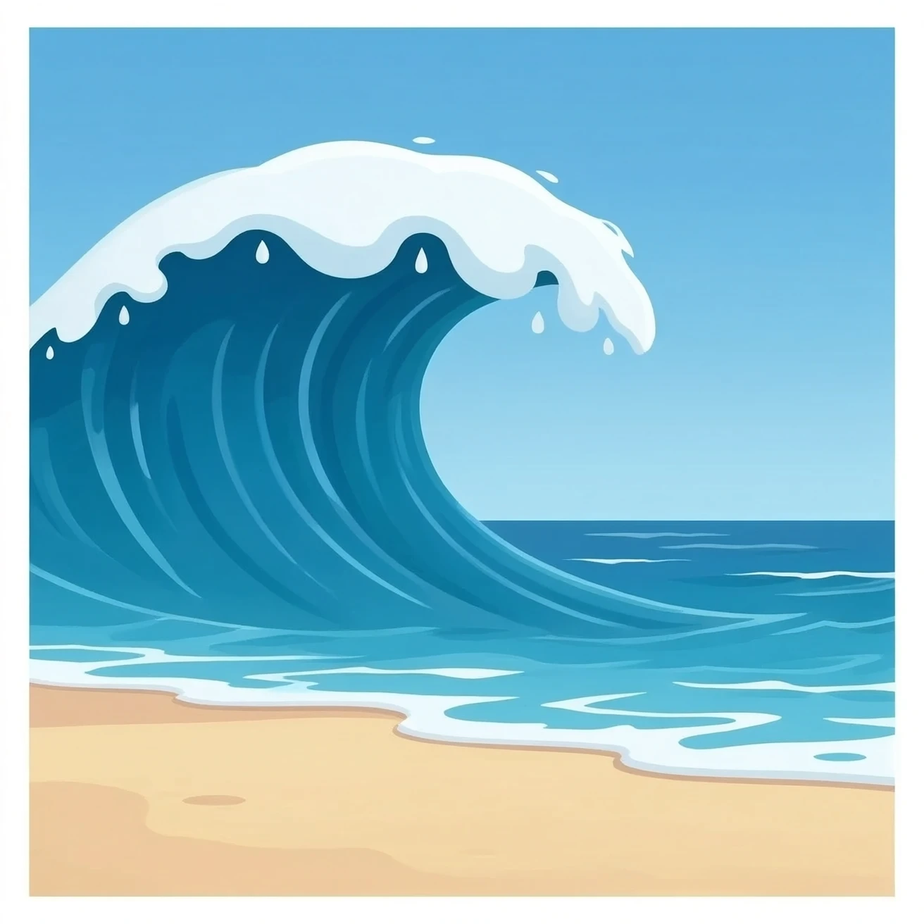 Tsunami in beach emoji