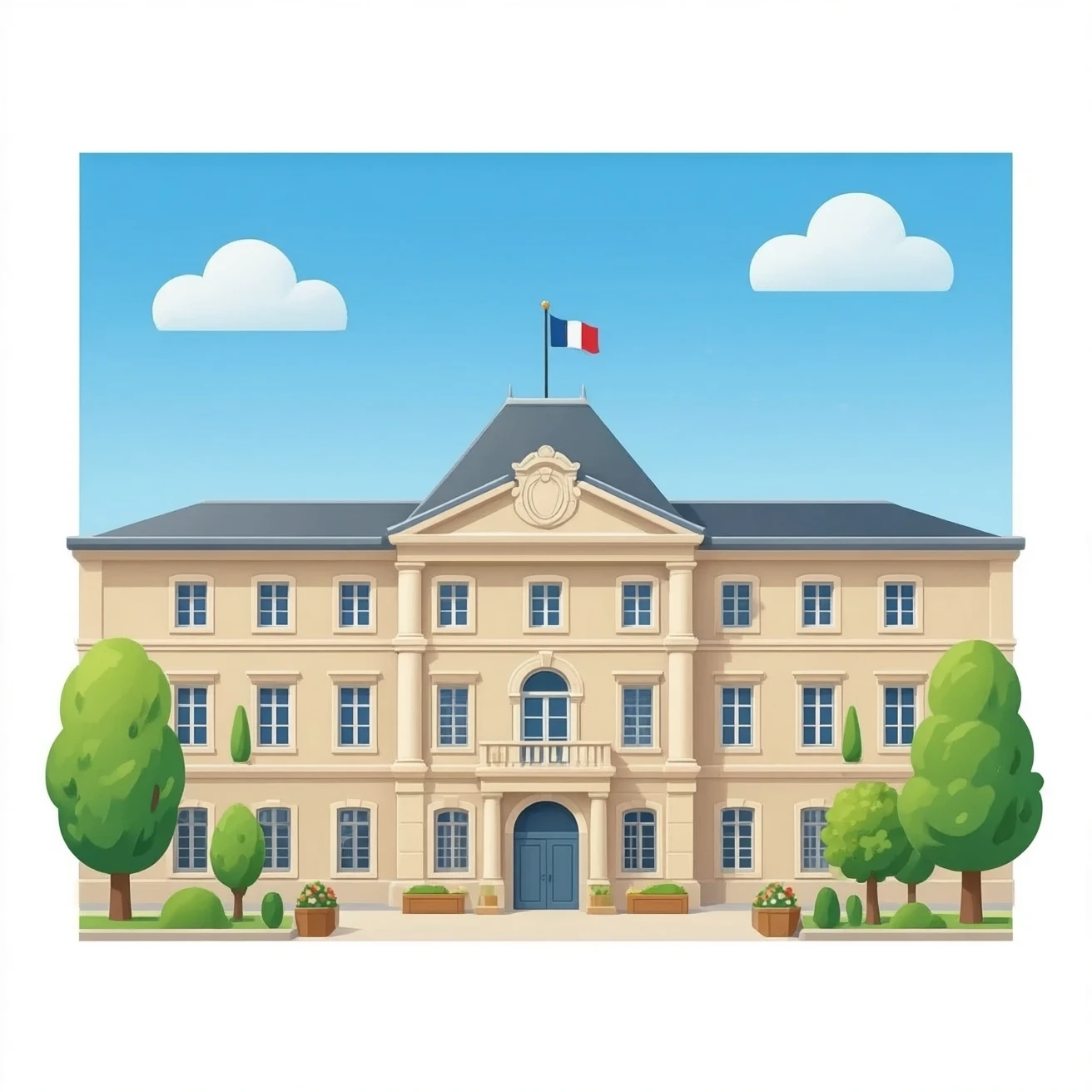 municipality building france emoji
