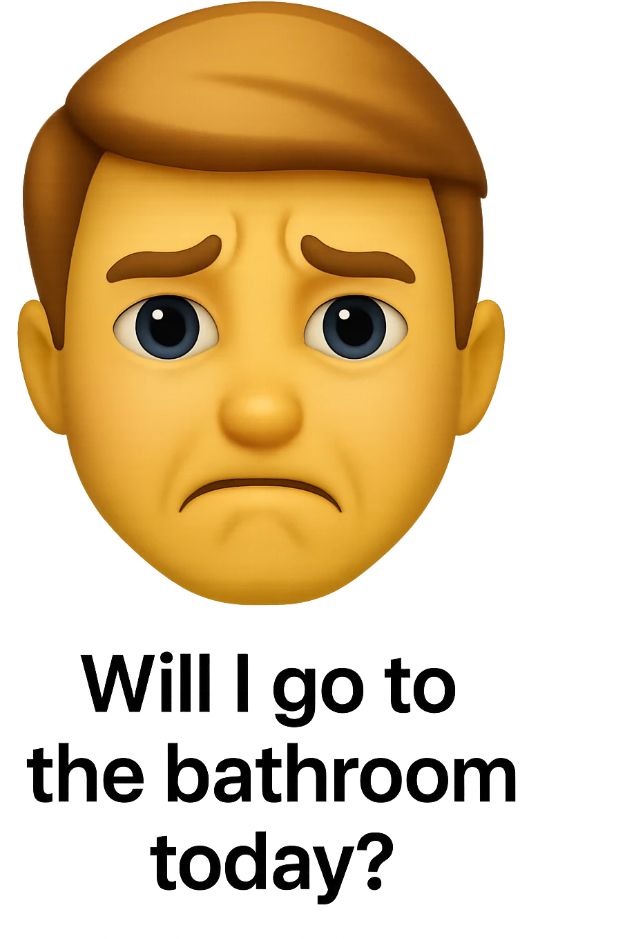 emoji stile iphone che riguarda l'argomento "stipsi/andrò al bagno oggi?", iperrealistico 4k emoji