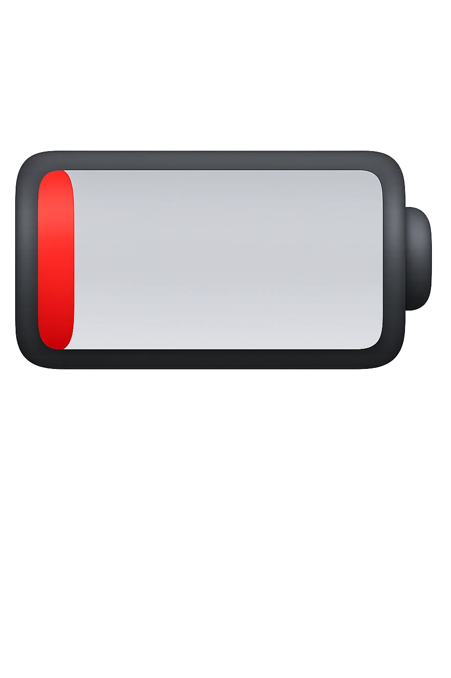 batteria energetica che si sta per scaricare emoji stile iphone emoji