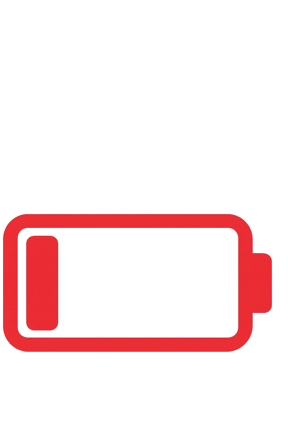 EMOJI STILE IPHONE DI UNA BATTERIA ROSSA SCARICA emoji