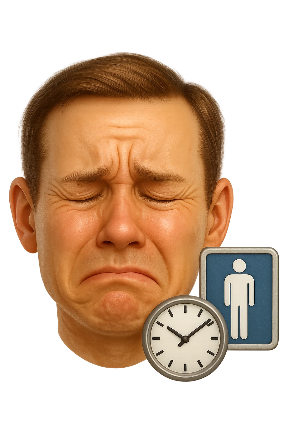 emoji stile iphone che riguarda l'argomento "stipsi/andrò al bagno oggi?", iperrealistico 4k emoji