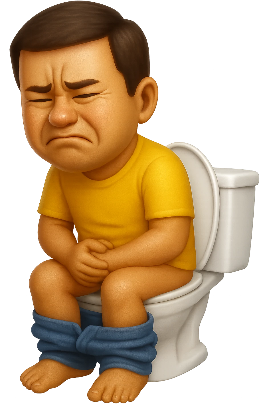 emoji stile iphone che riguarda l'argomento "stipsi/andrò al bagno oggi?", iperrealistico 4k emoji