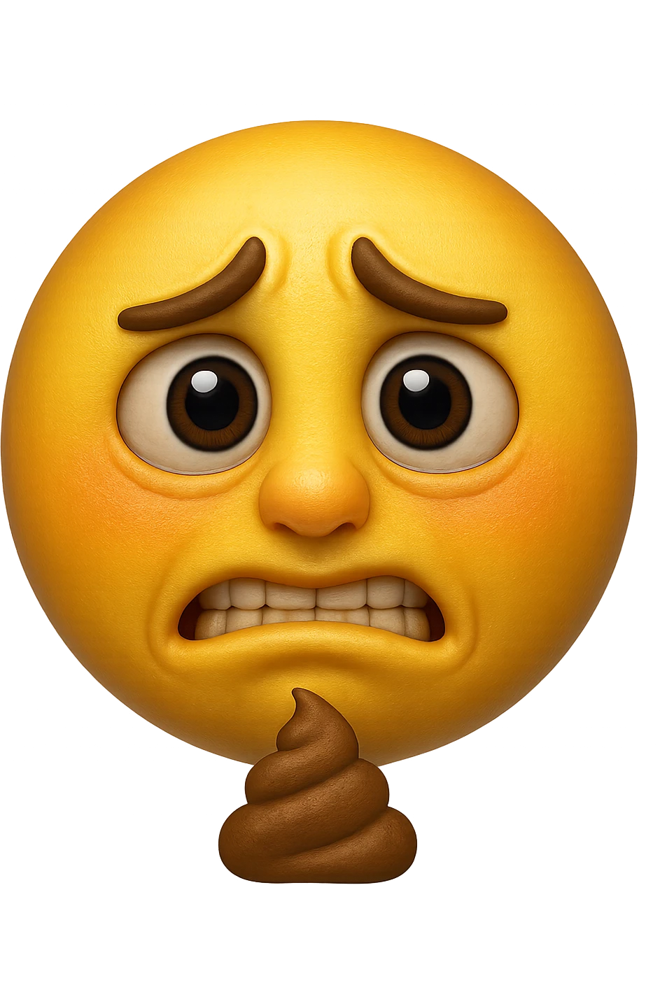 emoji stile iphone che riguarda l'argomento "stipsi/andrò al bagno oggi?", iperrealistico 4k emoji