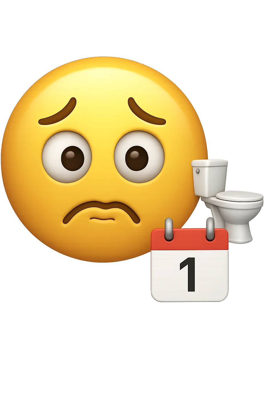 emoji stile iphone che riguarda l'argomento "stipsi/andrò al bagno oggi?", iperrealistico 4k emoji