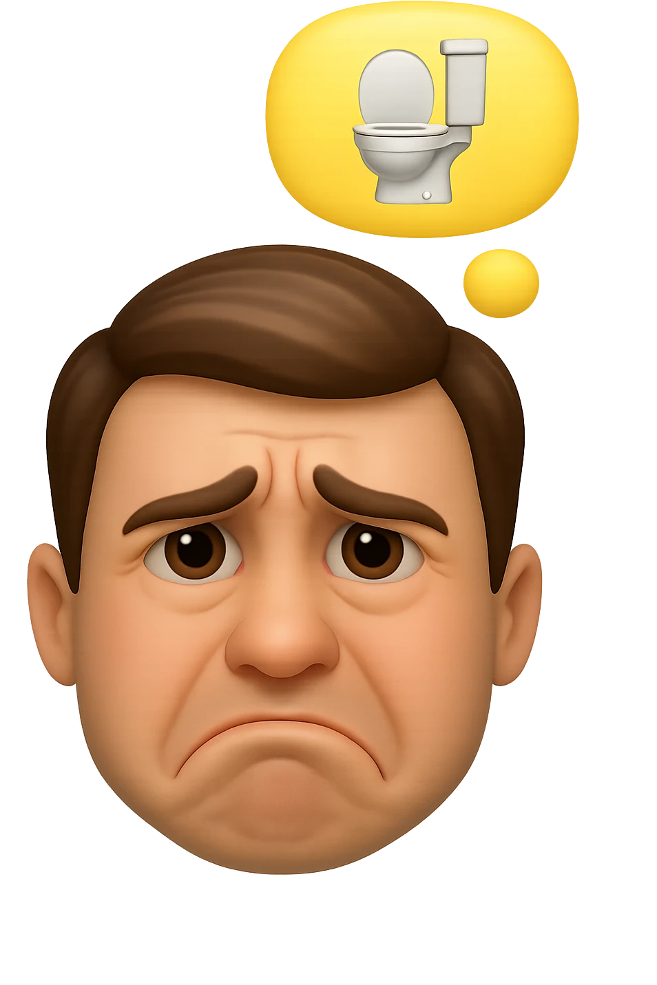 emoji stile iphone che riguarda l'argomento "stipsi/andrò al bagno oggi?", iperrealistico 4k emoji