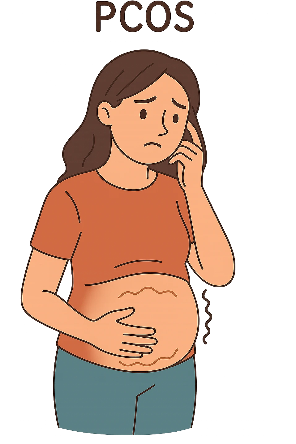 dONNA CON PCOS CON PANCIA TESA emoji