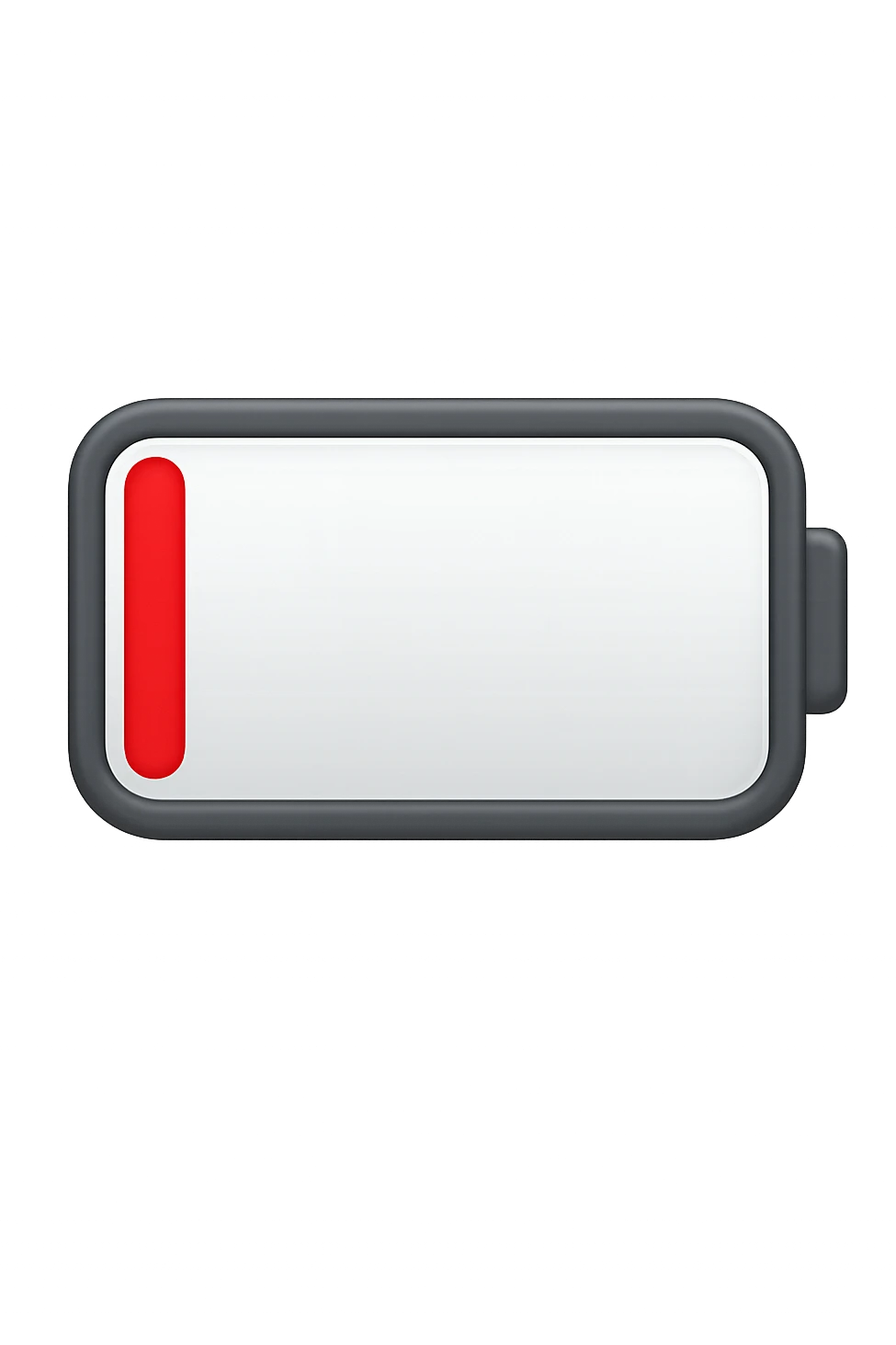 batteria energetica che si sta per scaricare emoji stile iphone emoji