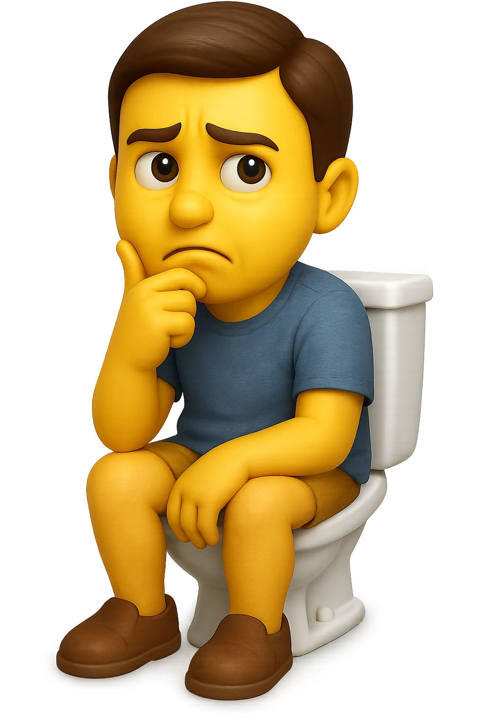 emoji stile iphone che riguarda l'argomento "stipsi/andrò al bagno oggi?", iperrealistico 4k emoji