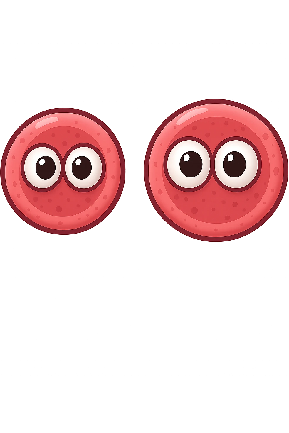 emoji con due cellule umane con occhi 3d emoji