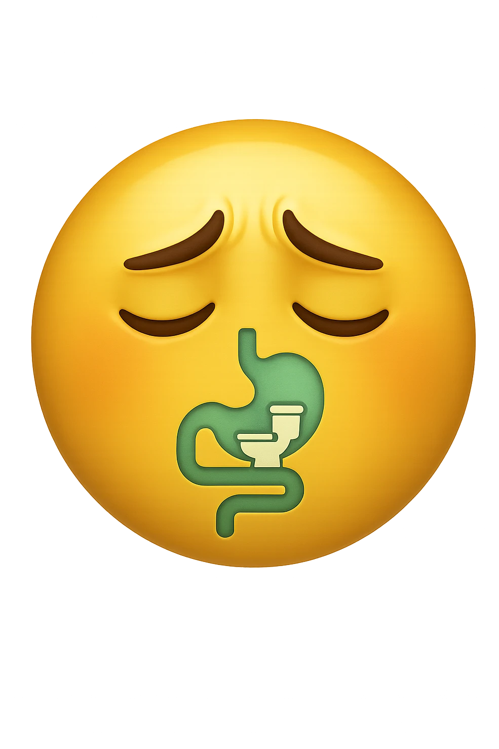 emoji stile iphone che riguarda l'argomento "stipsi/andrò al bagno oggi?", iperrealistico 4k emoji