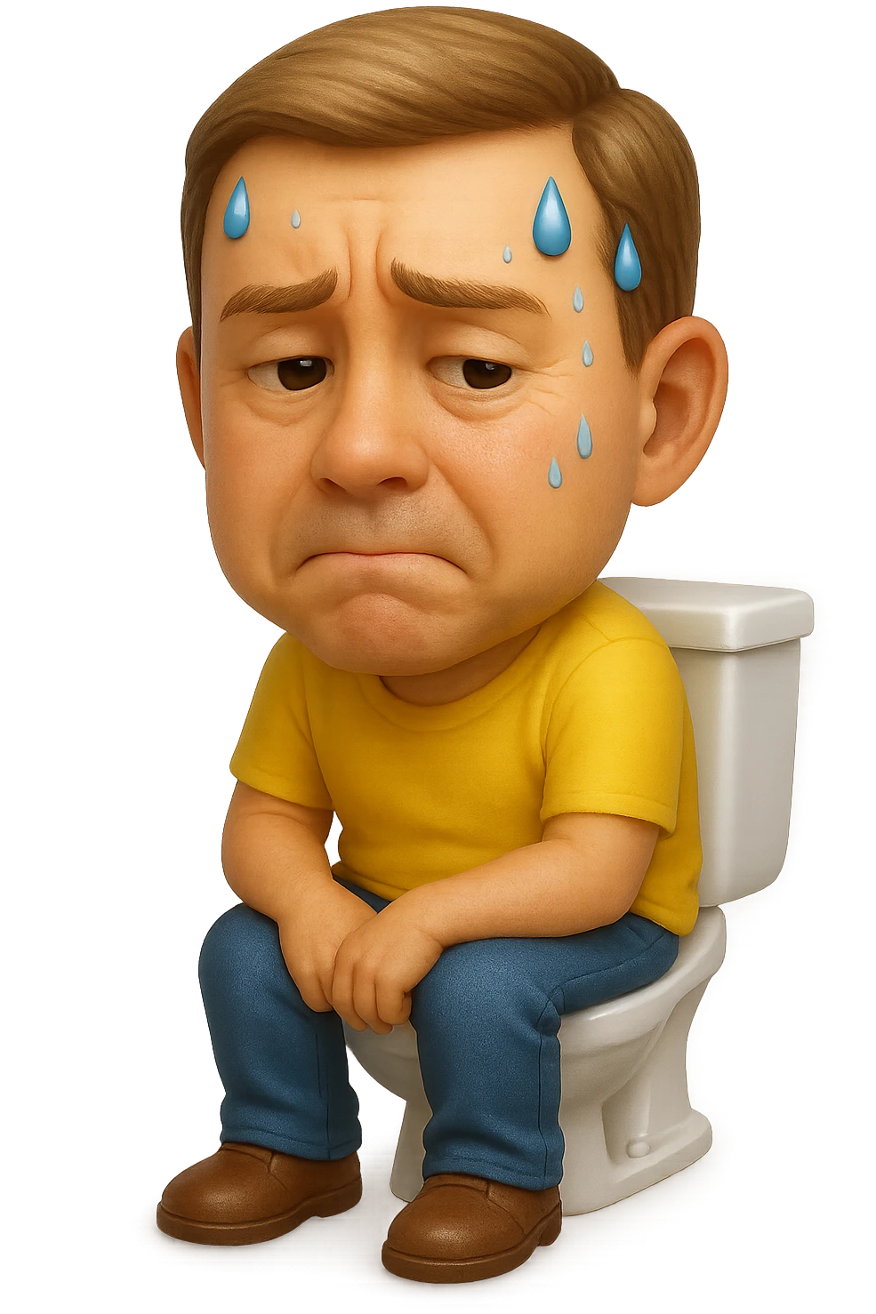 emoji stile iphone che riguarda l'argomento "stipsi/andrò al bagno oggi?", iperrealistico 4k emoji