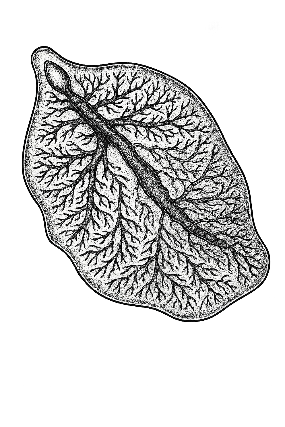 batterio Trematodi epatici (Liver fluke) stile libro di medicina ma senza scritte emoji