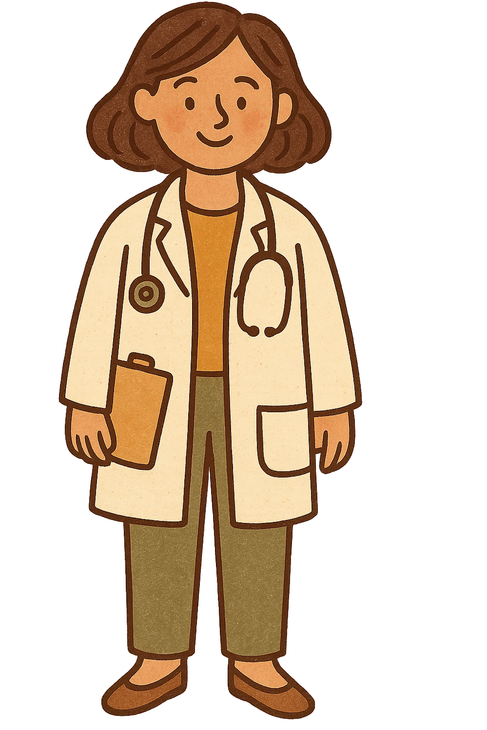 A full body of a modern day female doctor emoji