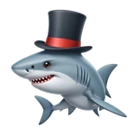 Shark with hat emoji