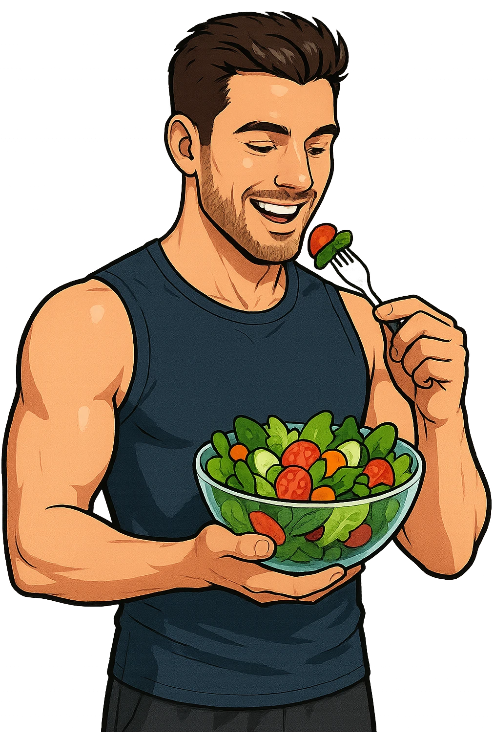 UOMO FITNESS CHE MANGIA INSALATA emoji