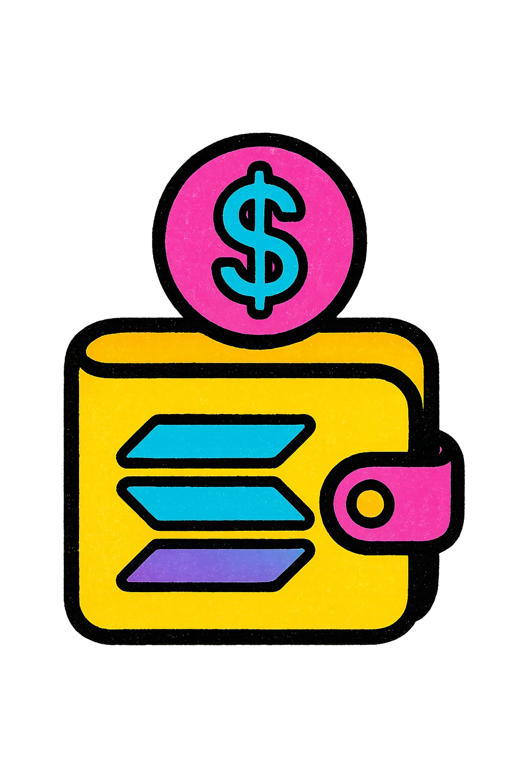 A logo for a solana wallet balance tracker in the macos menubar, minimalilst emoji