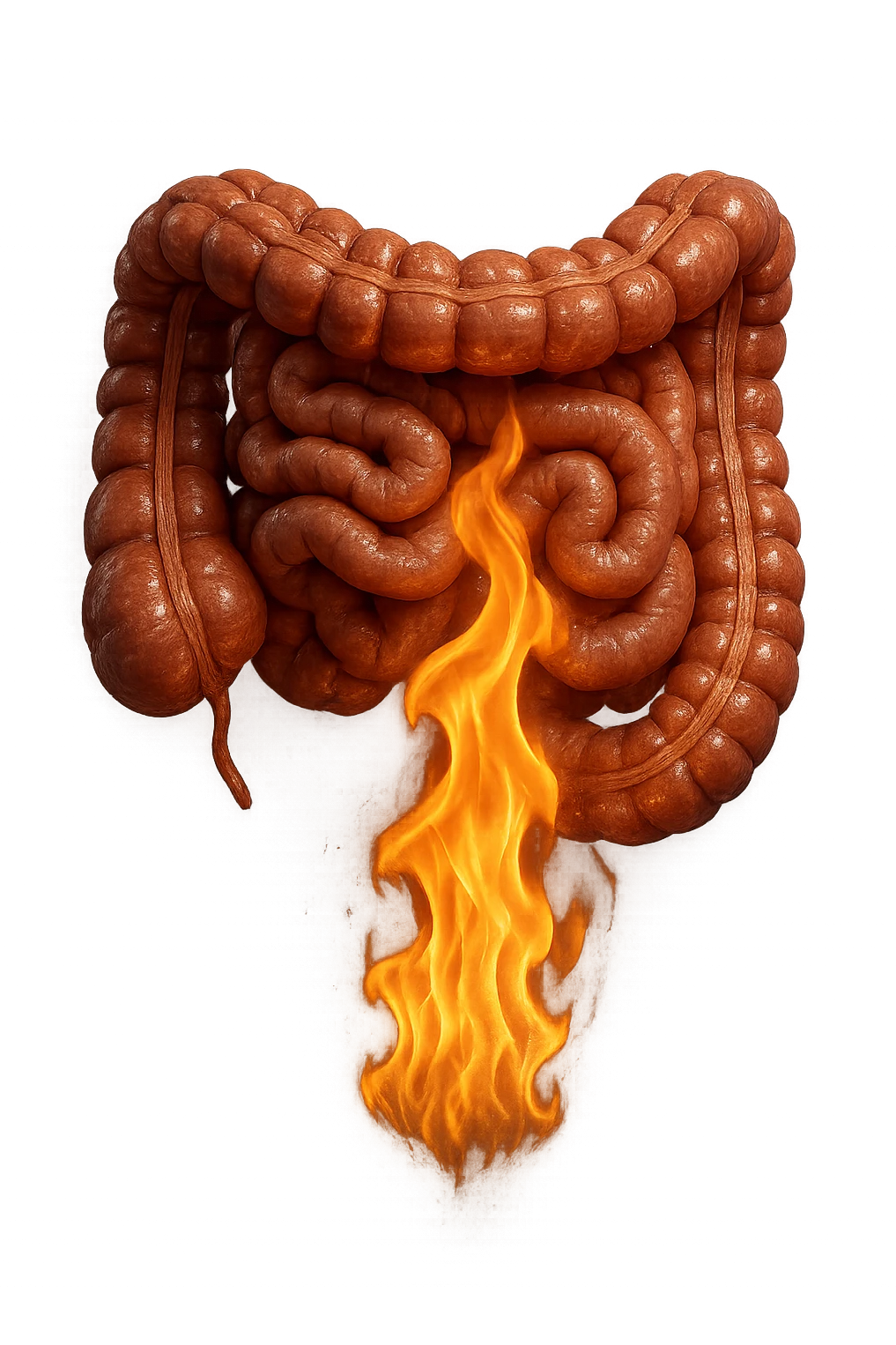 INTESTINO UMANO ANATOMICO REALISTICO con fiamma davanti, IPERREALISTICO 4K emoji