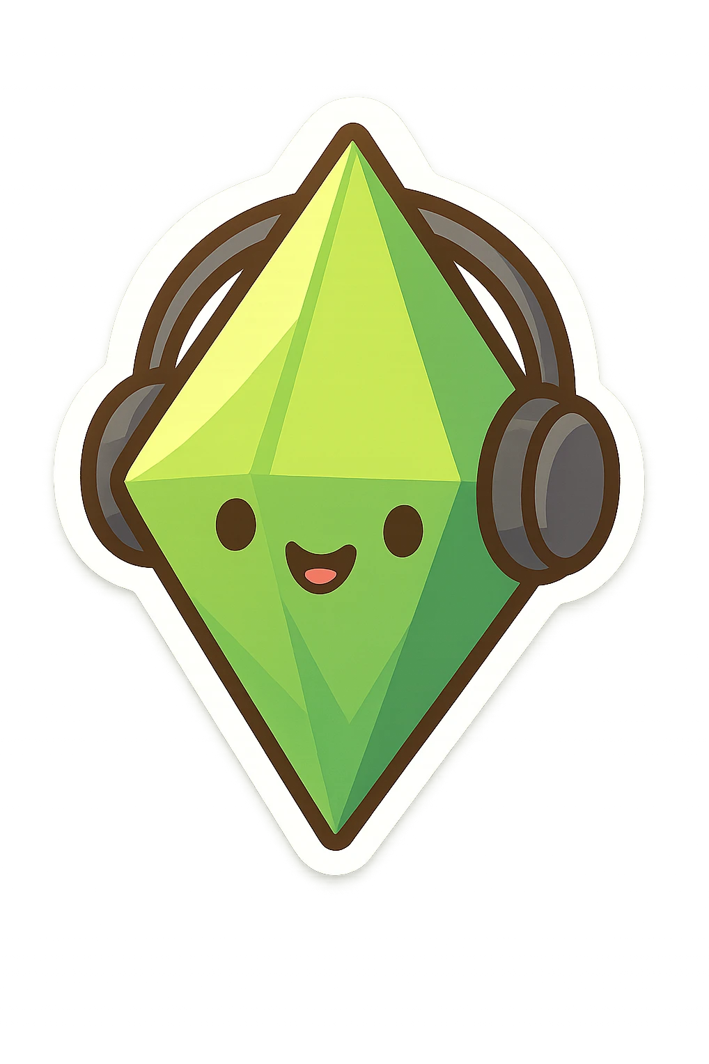 Пламбоб с наушниками и улыбкой, мультяшный emoji