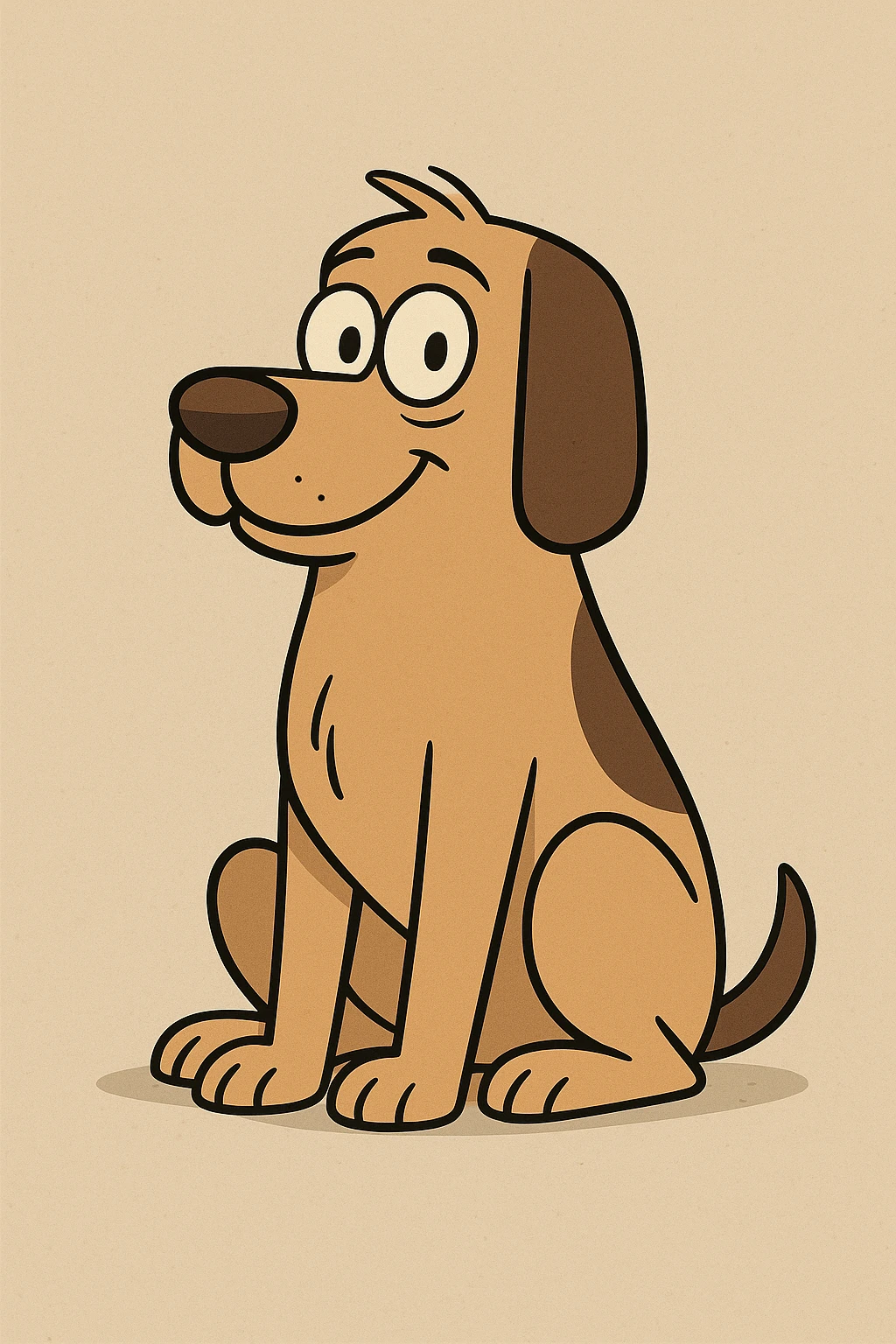ein sitzender Hund, cartoonartig, neutraler Hintergrund emoji