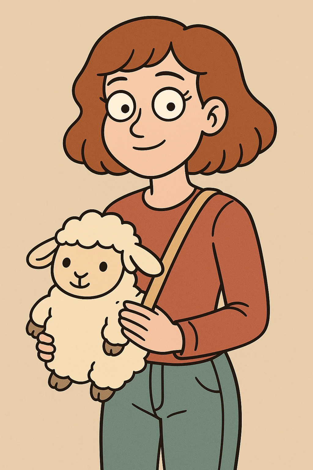 A Girl Holding a Little Lamb Bag emoji