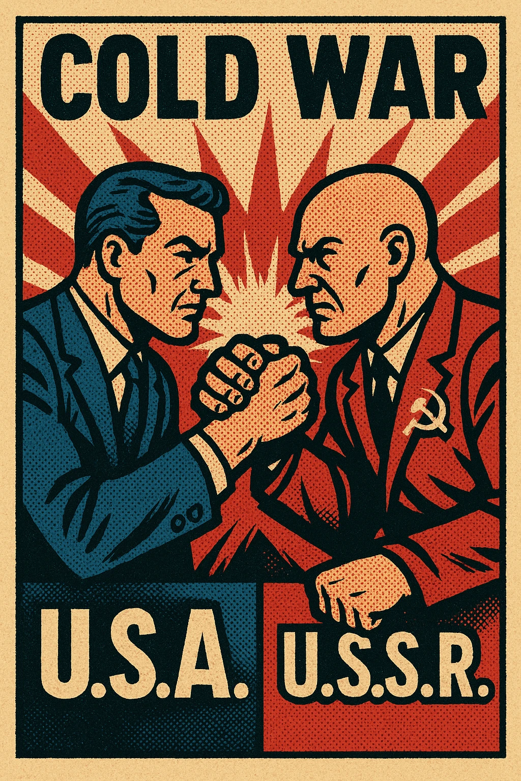 A Cold War between the USA and USSR poster emoji