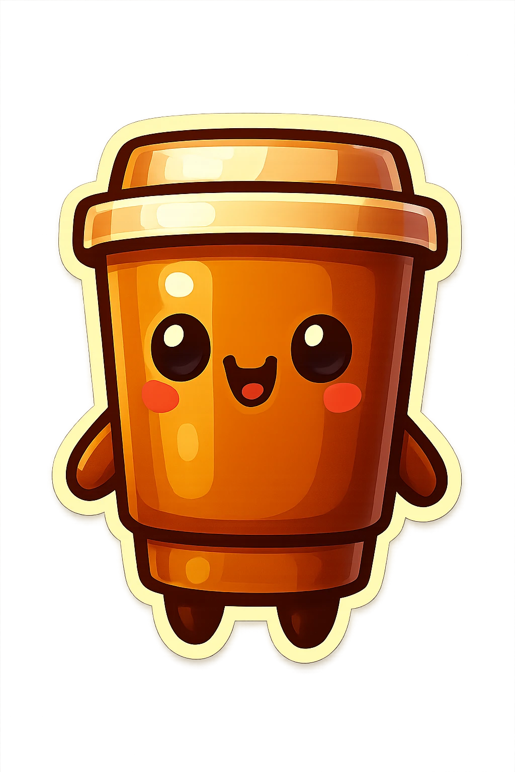 Tall coffee cup, large awkward emoji