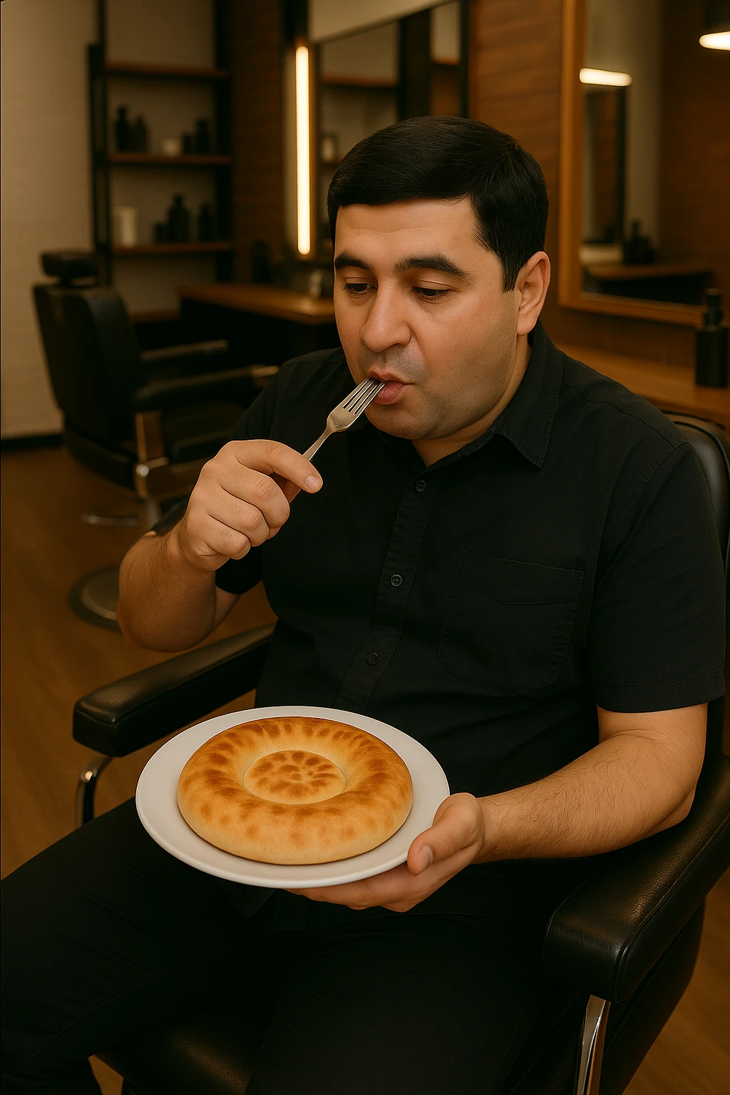 birinchidagi odamni yuziga 2 rasmdagi odamga uzidak qilib chizib bergin xuddu shunday non yen utirganini emoji