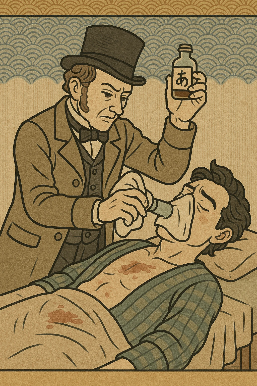 A victorian surgeon using opium on a patient during an operation emoji