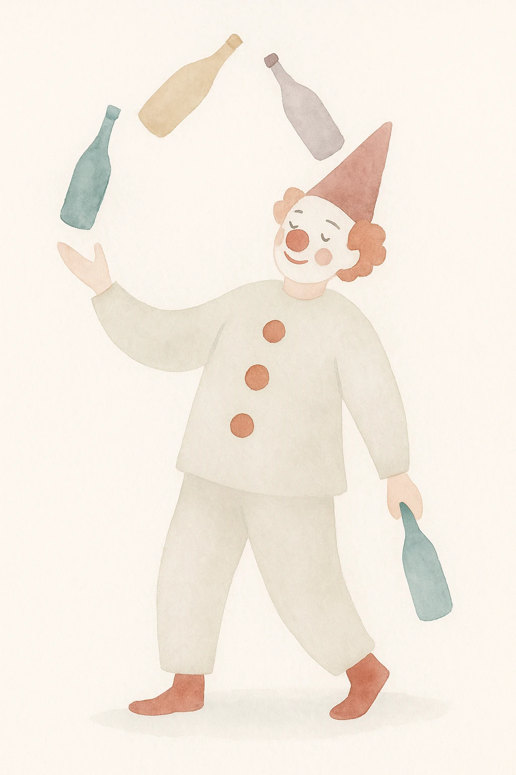 clown juggling bottles in circus emoji