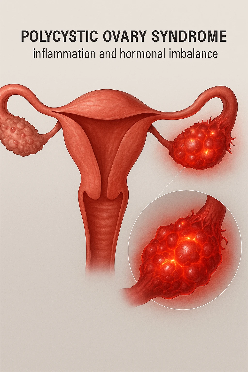 pcos con problema ormonale e infiammatorio SU DONNA in 3d emoji