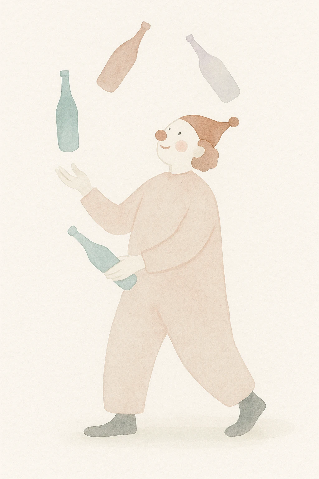 clown juggling bottles in circus emoji