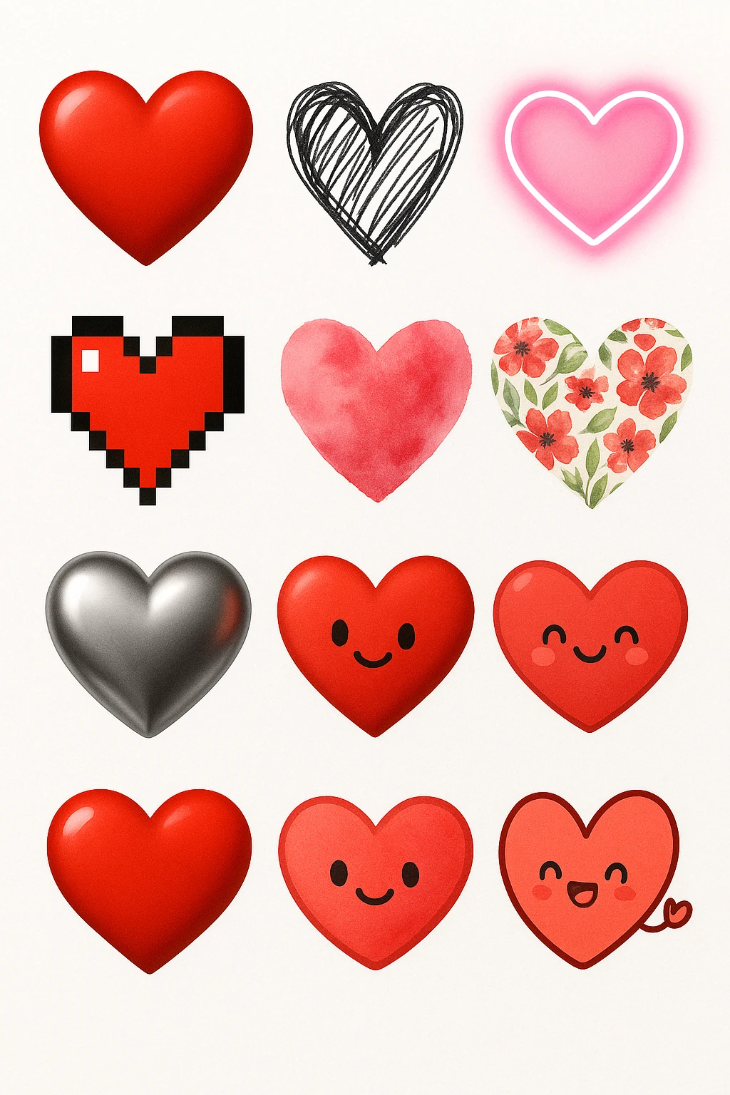 show more heart style emoji