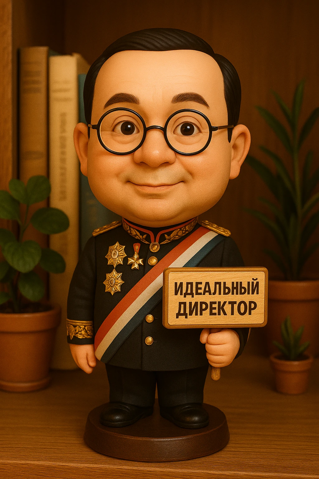 Сохрани размер, положение рук - вложи в руку табличку с надписью Идеальный директор emoji