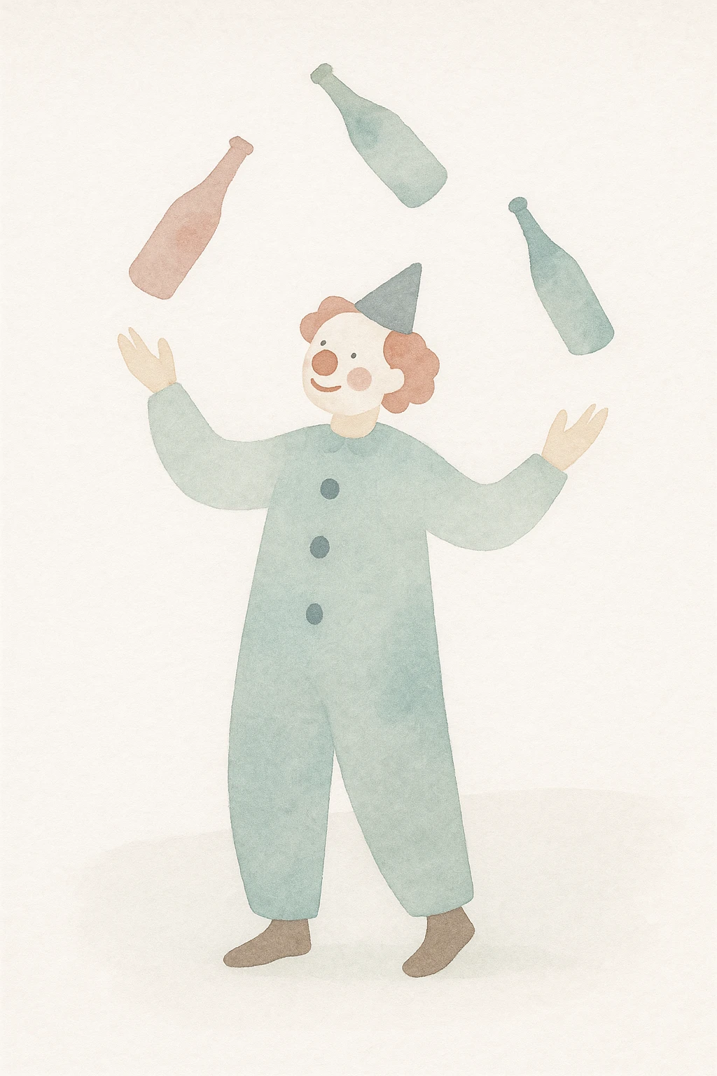 clown juggling bottles in circus emoji